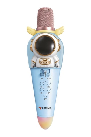 Torima KIDMIC01 Mavi Astronot Figürlü Şarjlı BT Karaoke Mikrofon Ve Hoparlör 5W Kablosuz Mikrofon