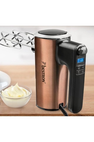 Bestron El Mikseri,6 Hız Seviyesi,turbo Fonksiyon, Lcd Ekran, 400w, Paslanmaz Çelik Çırpıcı Endüstriyel Mutfak Ürünleri Metalik Tek Ebat