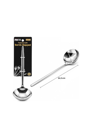 İbico İ22-448 24.5cm Krom Metal Servis Kepçe - 12'li Paket