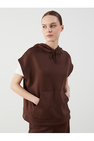 Lcw Modest Kahverengi Kanguru Cepli Kadın Hoodie