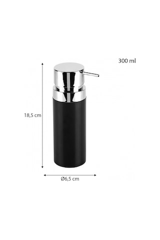 Ansan Ans E31-06 Lenox Plastik Siyah Sıvı Sabunluk 6,5 X 18,5 Cm 300 Ml Siyah