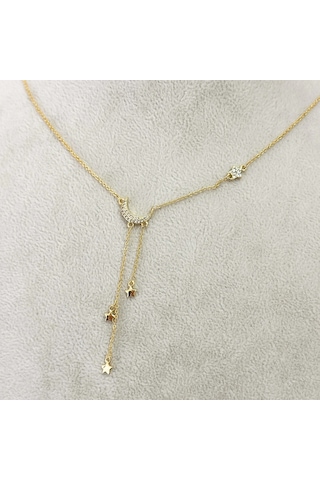 Ay Yıldız Y Kolye Gold Gold