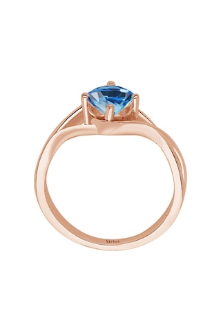 Mavi Topaz Taşlı Moana Yüzük 0802r0058
