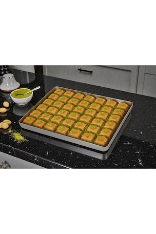 Alüminyum Baklava Tepsisi 25x35x3 Cm 600 Gr Gri