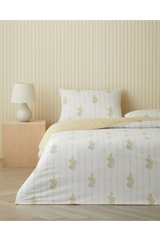 Delicate Bloss Pamuklu Çift Kişilik Nevresim Seti 200x220 Cm Sarı-yeşil