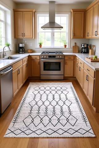 Blghome Kilim Desen Modern Halı Dekoratif Kilim Ekru
