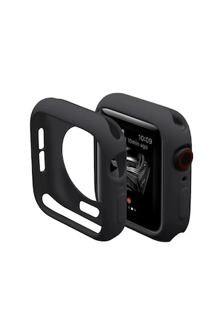 Newface Apple Watch Uyumlu38mm Silikon Alt Kasa - Siyah Korumalı Kapak