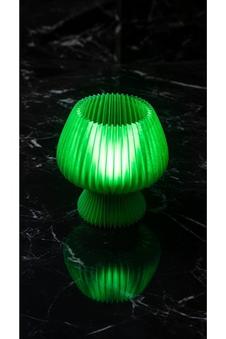 Akordeon Tasarım Masa Lambası - 3d Pleated Doku Dekoratif Gece Lambası Modern Ev Hediyesi Aydınlatma Yeşil
