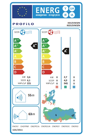 Profilo KSX12VW32N A++ 12.000 BTU Duvar Tipi Klima