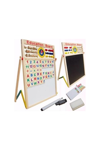 Çocuk Manyetik Yazı Tahtası Ahşap Eğitim Türkçe Matematik Öğrenme