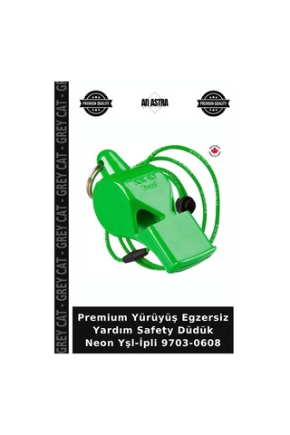 Premium Yürüyüş Egzersiz Yardım Safety Düdük Neon Yşl-ipli 9703-0608