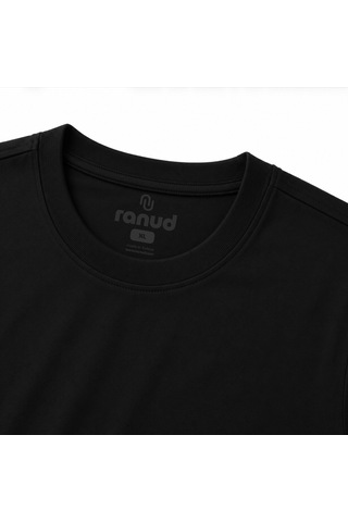 Ranud Erkek Regular Fit Tişört,%100 Pamuk, Yumuşak Fırçalı Kumaş, Oeko-tex Sertifikalı Siyah