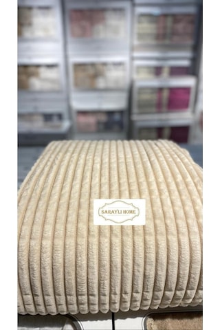 Saraylı Home Merinos Modern Line Yatak Örtüsü Krem