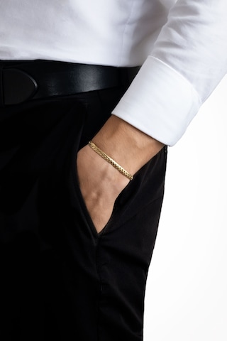 So Chic Örgü Model Sarı Kaplama Çelik Erkek Bileklik Sarı