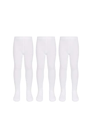 Teorastore Çocuk Beyaz Külotlu 3'lü Çorap Yüksek Pamuklu Kışlık Parfümlü Yumuşak Dokulu Esnek Rahat