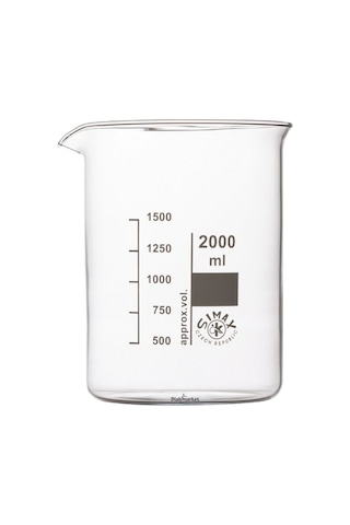 Simax Cam Beher 2000 ML Kısa Form Isıya Dayanıklı Beaker