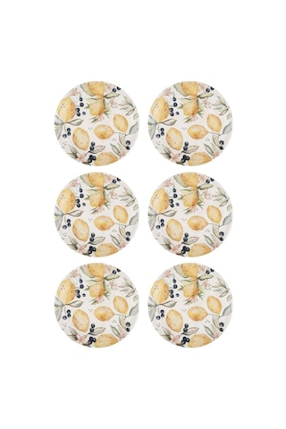 The Mia Limoncello Servis Tabağı 6lı Set 26cm Lmn013 Beyaz