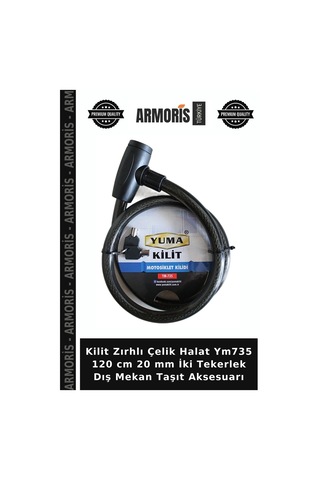 Kilit Zırhlı Çelik Halat Ym735 120 Cm 20 Mm İki Tekerlek Dış Mekan Taşıt Aksesuarı