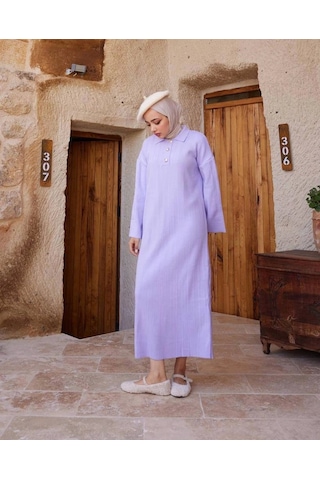 Olla Collection Nila Triko Elbise Lila