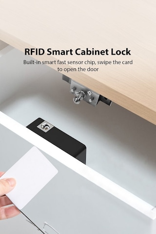 Rfıd Kartlı Görünmez Dolap Kilidi - Mobilya Ve Ofis İçin Gizli Güvenlik Kilidi Akıllı Elektronik Kolay Kurulum Kilit