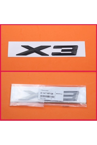 Bmw X3 Siyah Bagaj Yazı Logo 175Mm