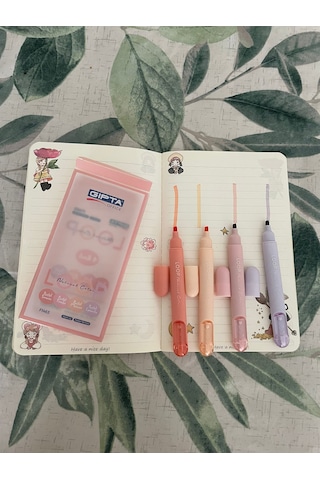 Benisa Shop Gıpta Fosforlu Kalem Seti Hıghlıghter Kalem Soft Renkler 4'lü Keçeli Kalem Fosforlu Yeşil Tonları Canlı Soft