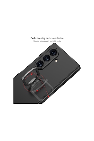 Nihcase Samsung Galaxy Uyumlu Z Fold 8 Ultra Kılıf Kıpta Flip Ring Kamera Korumalı Kapak