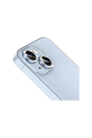Buff Apple Uyumlu iPhone 14 / 14 Plus Diamond Kamera Lens Koruyucu Mavi
