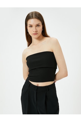 Koton Straplez Üst Kat Detaylı Ribanalı Slim Fit Siyah 4sak10698ek Siyah