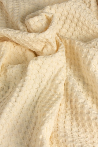 Vionel Home Pamuklu Waffle Desen Ponponlu Çift Kişilik Pike Krem