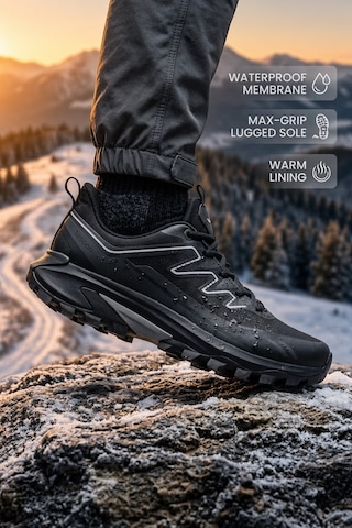 Lescon Kışlık %100 Su Geçirmez Garantili Kaydrmaz Taban Teknolojili Hafif Rahat Siyah Tarz Outdoor Spor