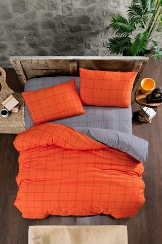 Mulberry Bonita Nevresim Takımı Çift Kişilik 4 Parça 200x220 Turuncu