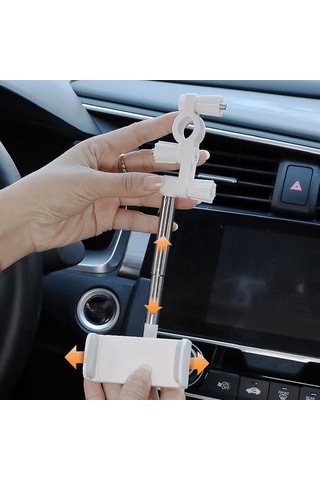 Dianziye 360 Derece Döner Araç Telefon Tutucusu, Gizli Tasarım, Tek Elle Kullanım, Arka Görünütü Aynası/ön Koltuk Montajı, Siyah/beyaz Diğer