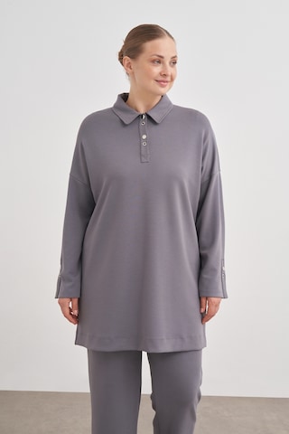 Aker 24aw15782112 Büyük Beden Sweatshırt 24aw15782112 012 Gri Gri