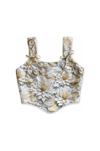 L'aura Corset Lotus Çiçek Desenli Bayan Korse Büstiyer Çok Renkli