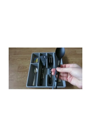 Ikea Smacker Plastik Çatal Bıçaklık Kaşıklık, Gri, 31 X 26 X 4 Cm Çok Renkli