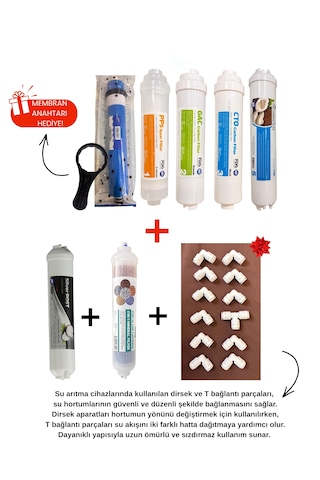 Su Arıtma Full Set Filtre + Membran Anahtarı & Dirsek