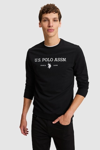 U.S. Polo Assn. Erkek Siyah Bisiklet Yaka Regular Fit Basic Sweatshirt 50333273-vr046