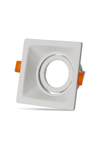 Forlife Dekoratif Tekli Nemrut Spot Kasası - Beyaz Kasa - Kare - Sıva Altı - Fl-1927b