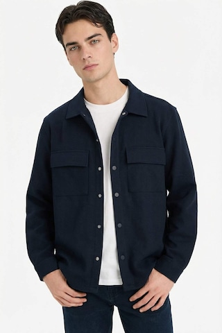 Defacto Esnek Kumaş Twill Gömlek E7689ax26spnv64 Lacivert-nv64