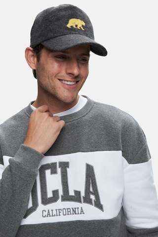 Ucla Archer Koyu Gri Bisiklet Yaka Nakışlı Loose Fit Erkek Sweatshirt Koyu Gri