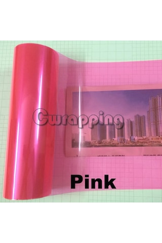 Pembe- 40 Cm X 150 Cm-oto Araba Tonu Far Arka Lambası Sis Işık Vinil Duman Film Levhası Etiket Kapak Araba Şekillendiri