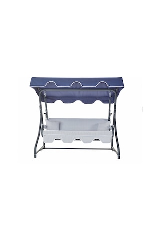 Olea 3 Kişilik Bahçe Balkon Teras Salıncağı Lacivert Çizgili Lacivert