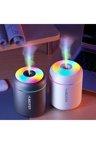 Carrier Beyaz Sessiz Usb Güçlü Mini Nemlendirici Renkli Led Işık Yatak Odası Oturma Odası Ofis Dekoru Modern Plastik Nemlendirici