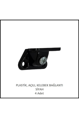 Plastik, Açılı, Kelebek Bağlantı 40 Mm, Siyah 4 Adet