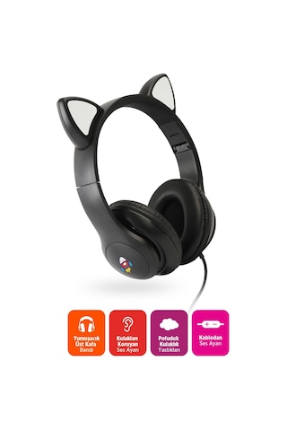 Polosmart Fs113 Kablolu Mikrofonlu Stereo Kulak Üstü Kulaklık Siyah