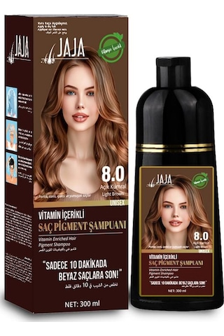 Jaja Vitamin İçerikli Saç Pigment Şampuanı Unisex 300 Ml 8.0 Açık Kumral Tüm Saçlar