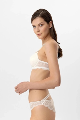 Pierre Cardin Lingerie 4886 Kadın Soft Push Up Dantelli Sütyen Takım Ekru