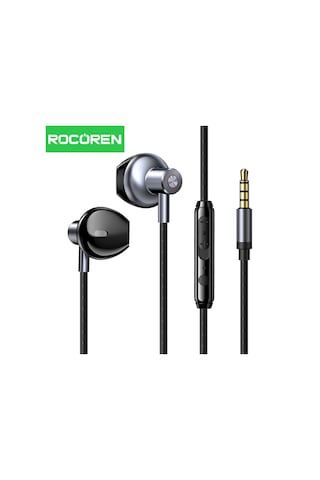Rocoren 3.5mm Jack Girişli Mikrofonlu Kablolu Kulak İçi Kulaklık Universal