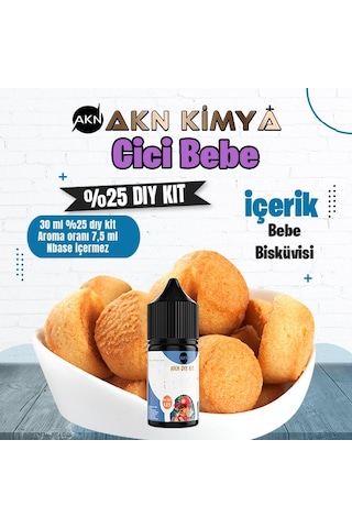 Cici Bebe Yoğun Dıy Kit Bebe Bisküvisi Gıda Aroması %25 Oranda Aroma İçerir Hazır Değildir 30 Ml